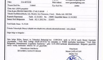 Gecem Led Projector Domestic Goods Certificate